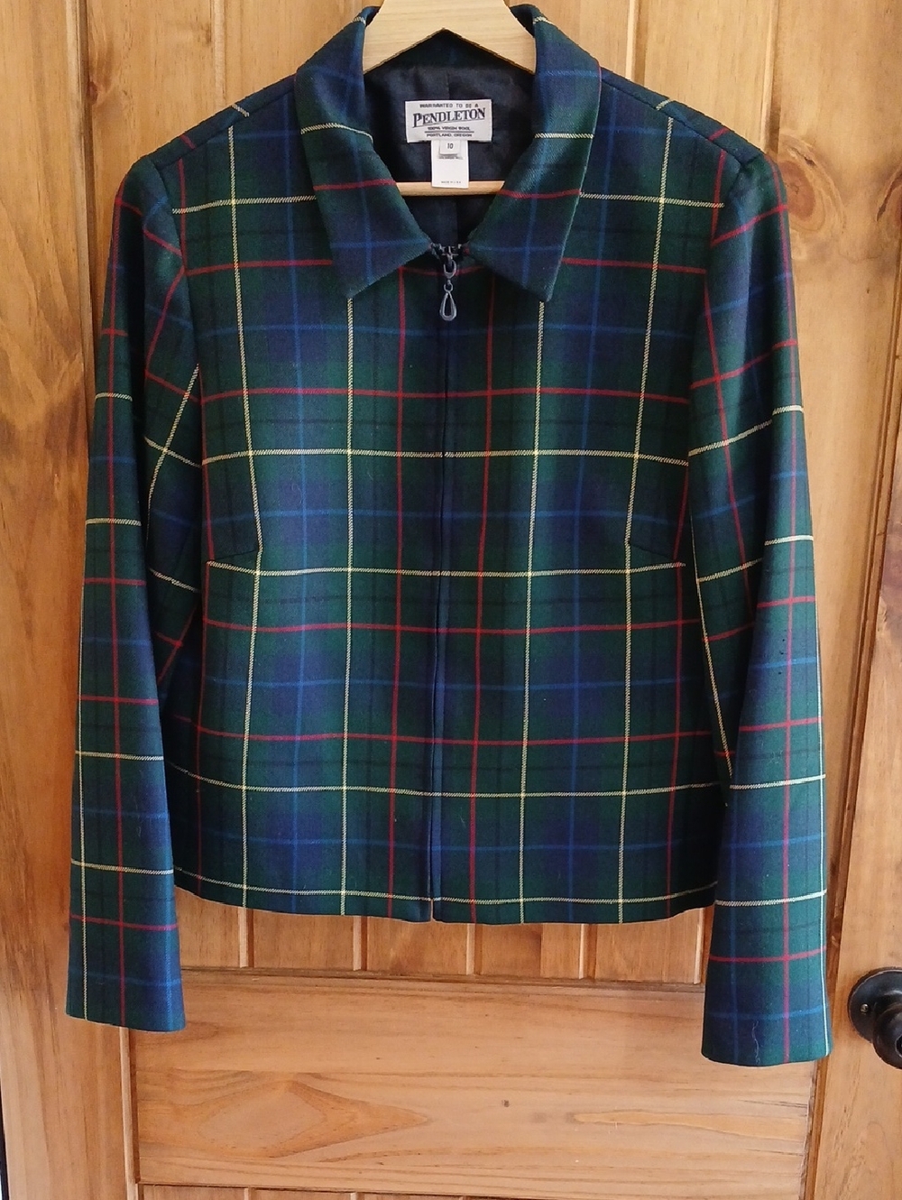 Pendleton Signature Tartan Virgin Wool Zip Front Jacket - 10